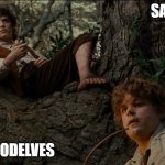 woodelves | SAM; WOODELVES | image tagged in frodo and sam smoking | made w/ Imgflip meme maker