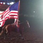 American Flag Girl Horseback Fort Worth Texas GIF Template