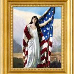 Liberty USA America Flag art portrait