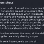 Sex is unnatural