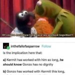 Gonzo vs. Kermit meme