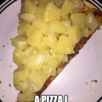 Vegetarian friendly | FINALLY! A PIZZA I CAN AGREE WITH! | image tagged in pineapple pizza,memes | made w/ Imgflip meme maker