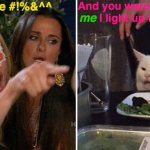 Blinded by Rage | me And you were just telling       I light up too much? Why u little #!%&^^ | image tagged in angry lady cat,memes,woman yelling at cat,question rage face,smoking,control | made w/ Imgflip meme maker