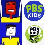 Microsoft Sam prefers the old PBS Kids logo than the new one | image tagged in microsoft sam hotline bling,memes,pbs kids,logo | made w/ Imgflip meme maker