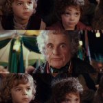 Bilbo Baggins Talks To Kids In The Shire Blank Template