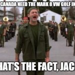 That's The Fact, Jack - Mark 8 Golf | THE U.S. AND CANADA NEED THE MARK 8 VW GOLF IN BASE FORM! THAT'S THE FACT, JACK! | image tagged in thats the fact jack,vw golf,bring the base mark 8 golf to north america,golf 8 | made w/ Imgflip meme maker