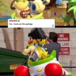 Bowser Junior Takes Out The Trash template