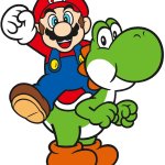 Mario ridng Yoshi
