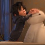 Hiro trying to hide Baymax template