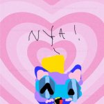 Wing saying nya! | image tagged in pink heart aesthetic | made w/ Imgflip meme maker