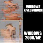 mr incredible becoming glitched POV: your pc windows ___ | POV: YOUR PC WINDOWS ___; WINDOWS 11; WINDOWS 10; WINDOWS 8; WINDOWS 7/VISTA; WINDOWS XP/LONGHORN; WINDOWS 2000/ME; WINDOWS 98; WINDOWS 95; WINDOWS 3.1; WINDOWS 3.0/2.0/1.0 | image tagged in mr incredible becoming glitched template | made w/ Imgflip meme maker