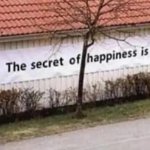 The secret of happiness is