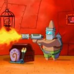 Patrick with flamethrower