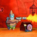 Patrick with flamethrower (flipped)