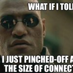 Bowl of Truth | WHAT IF I TOLD YOU… I JUST PINCHED-OFF A TURD
 THE SIZE OF CONNECTICUT | image tagged in memes,matrix morpheus,funny,upvotes | made w/ Imgflip meme maker