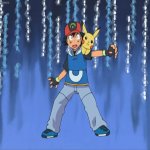 Ash And Pikachu Turns Into A Stone-Statue Gif GIF Template