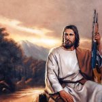 Jesus with shotgun meme