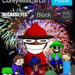 CoreyMillicanJr Official Announcement Template meme