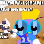 The people who don’t know what sharing a popsicle is. | CHUCK: HM? YOU WANT SOME? WING: SURE! CHUCK: ALRIGHT! OPEN UP WING! THE PEOPLE: WHO DON’T KNOW: | image tagged in beach heart,people who don't know vs people who know | made w/ Imgflip meme maker