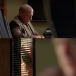 Steve Gomez come see Hank Schrader through the window meme