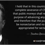 Teddy Roosevelt separation of church and state