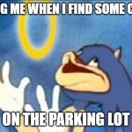 Sonic derp | YOUNG ME WHEN I FIND SOME COINS ON THE PARKING LOT | image tagged in sonic derp | made w/ Imgflip meme maker