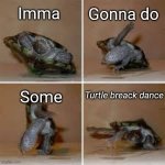 Turtle breack dance | Imma; Gonna do; Turtle breack dance; Some | image tagged in turtle breack dance | made w/ Imgflip meme maker