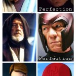 Perfection | Perfection; Perfection; Perfection | image tagged in obi wan,obi wan kenobi,magneto,perfection,star wars,x-men | made w/ Imgflip meme maker