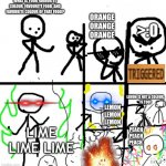 THIS IS GOD. | WHAT IS YOUR FAVOURITE COLOUR, FAVOURITE FOOD, AND FAVOURITE COLOUR OF THAT FOOD? ORANGE ORANGE ORANGE >:0 LIME LIME LIME LEMON LEMON LEMON  | image tagged in memes,blank starter pack,god | made w/ Imgflip meme maker
