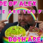 Inside of Alex Jones there are two frogs meme
