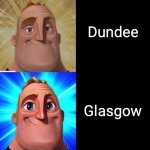 You live in United Kingdom | Bedforshire; Liverpool; Bradford; West Yorkshire; Aviemore; Stonehaven; Perth; Aberdeen; Dundee; Glasgow; Edinburgh; Leeds; Manchester; Sheffield; Birmingham; Bristol; Bath; London | image tagged in mr incredible becoming grey to god,mr incredible,mr incredible becoming canny,uncanny,uncanny to canny | made w/ Imgflip meme maker