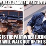Dreaming Affleck | WHEN THEY MAKE A MOVIE OF BEN AFFLECK'S LIFE... THIS IS THE PART WHERE JENNIFER GARNER WILL WALK OUT OF THE SHOWER | image tagged in sleeping ben affleck | made w/ Imgflip meme maker