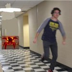 redman chasing running boy