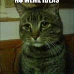 this is me | WHEN YOU HAVE NO MEME IDEAS | image tagged in memes,depressed cat | made w/ Imgflip meme maker