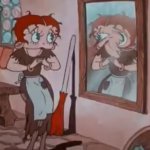 Betty Boop in the mirror