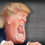 Trump screaming facing right