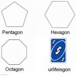 urlifisgon | urlifeisgon | image tagged in memes,pentagon hexagon octagon | made w/ Imgflip meme maker