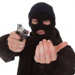 Armed robber give it up meme