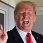 Trump with his mouth open, which is how the trouble starts meme