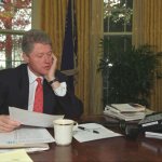 Bill Clinton at his desk