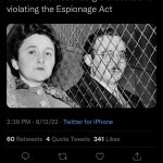 Rosenbergs executed for Espionage Act
