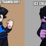 Basically ice cream flavor | ICE CREAM AND STRAWBERRY; ICE CREAM AND KETCHUP | image tagged in cj becoming uncanny | made w/ Imgflip meme maker