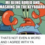 And i agree with ya | ME BEING BORED AND MASHING ON THE KEYBOARD: | image tagged in and i agree with ya,memes | made w/ Imgflip meme maker