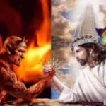 Jesus vs Satan - Arm-Wrestling GIF Template