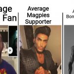 Go Bombers | Average Magpies Supporter; Average Tigers Fan; Average Bombers Stan | image tagged in memes,afl,tigers,magpies,bombers,sports | made w/ Imgflip meme maker