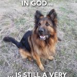 Dog doesn’t believe in God meme