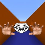 RUN | image tagged in minecraft door chase,trollface,troll face | made w/ Imgflip meme maker
