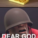 Dear God | image tagged in dear god,stepping on a lego,lego | made w/ Imgflip meme maker