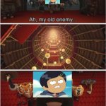 Marcy Wu’s old enemy | image tagged in ah my old enemy stairs,amphibia,stairs,enemy,disney channel,kung fu panda | made w/ Imgflip meme maker