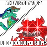 MOONBLI?!?! | A NEW STORY ARC? AN UNDERDEVELOPED SHIP!?!?! | image tagged in glory rage mode,wings of fire | made w/ Imgflip meme maker